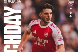 皇冠体育官网-北伦敦德比海报:赖斯、帕普-萨尔、约翰逊、库杜斯出镜